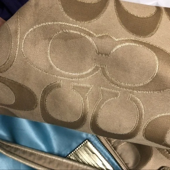 Coach gold poppy signature large bag
